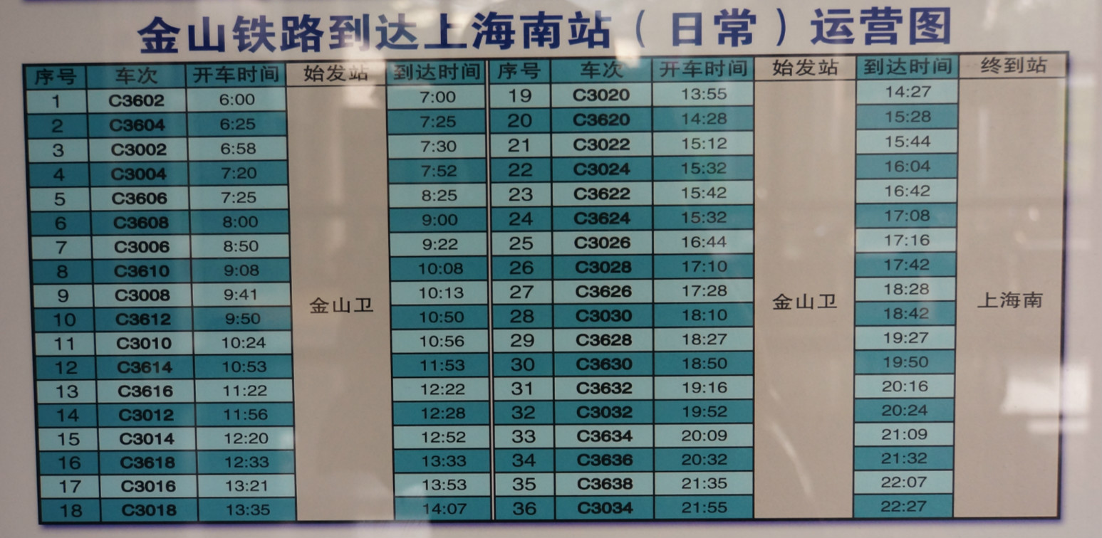 金山卫一路最新时刻表全面解析