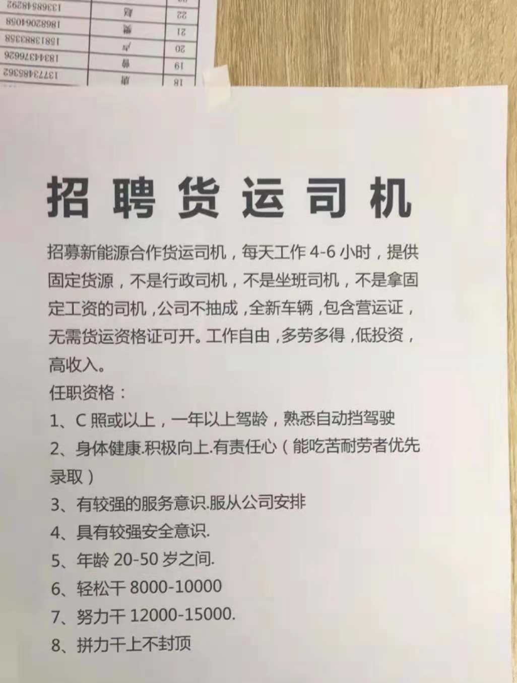 丹灶货车司机招聘启事